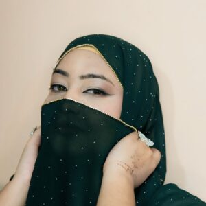 Rhinestone Hijab – Deep Green