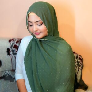 Rhinestone Hijab – Olive Green