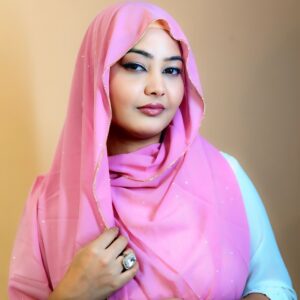 Rhinestone Hijab – Baby Pink