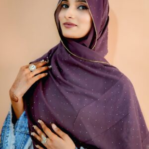 Rhinestone Hijab – Plum Purple
