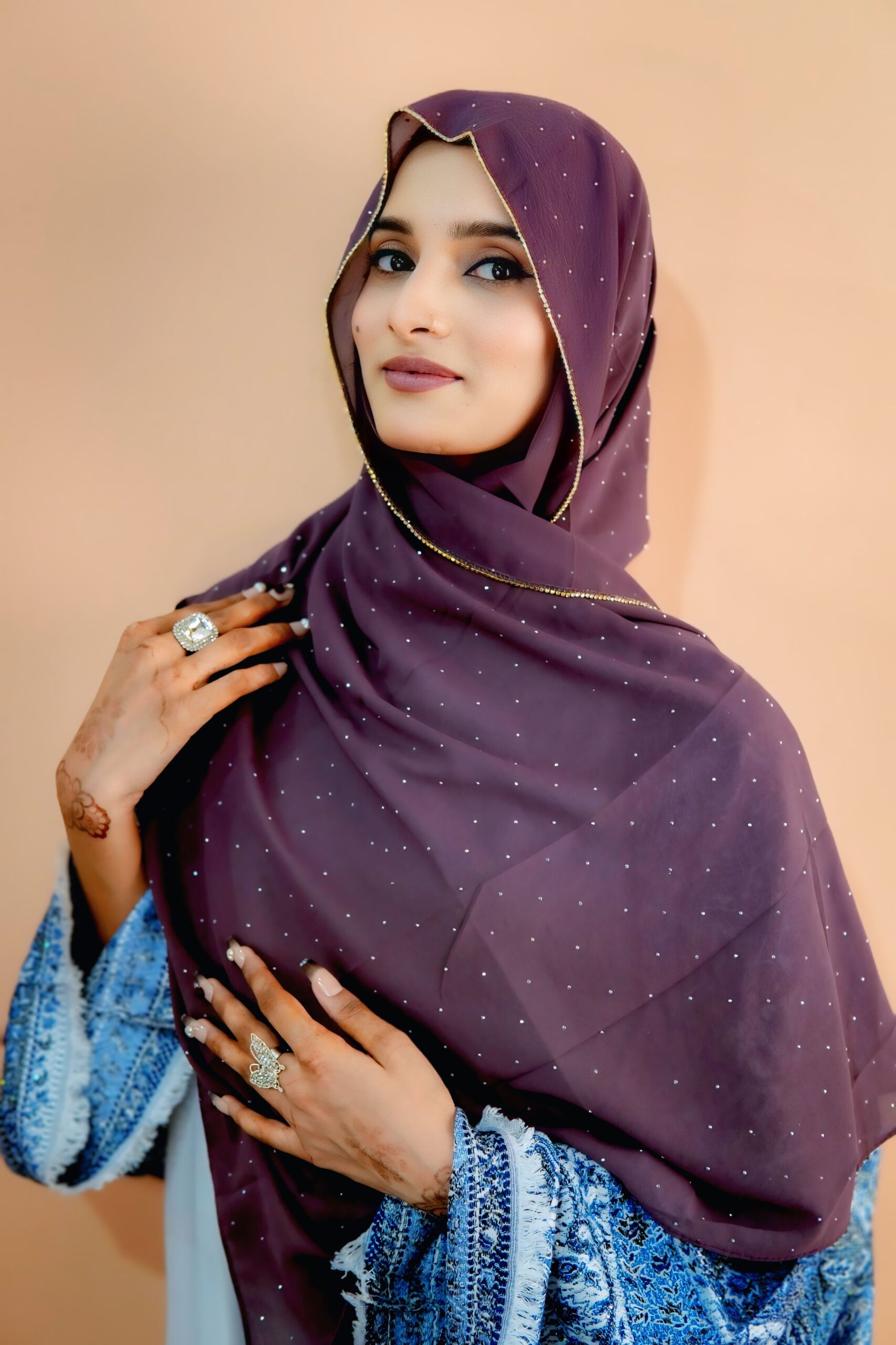 Rhinestone Hijab – Plum Purple