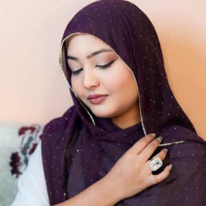 Rhinestone Hijab – Deep Purple