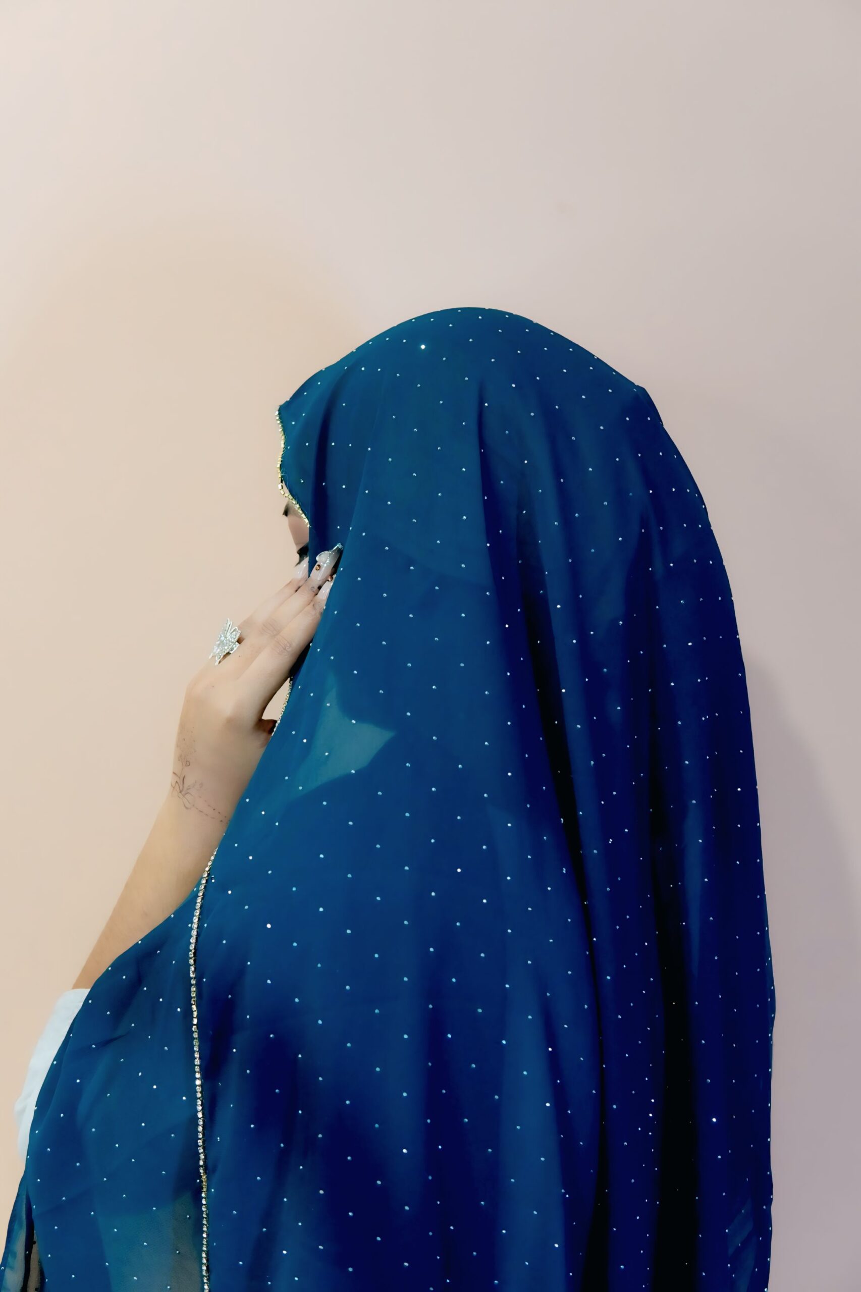 Rhinestone Hijab – Royal Blue