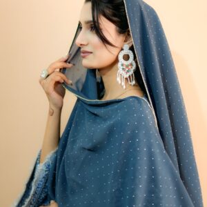 Rhinestone Hijab – Charcoal Grey