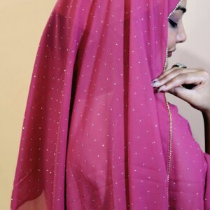 Rhinestone Hijab – Hot Pink