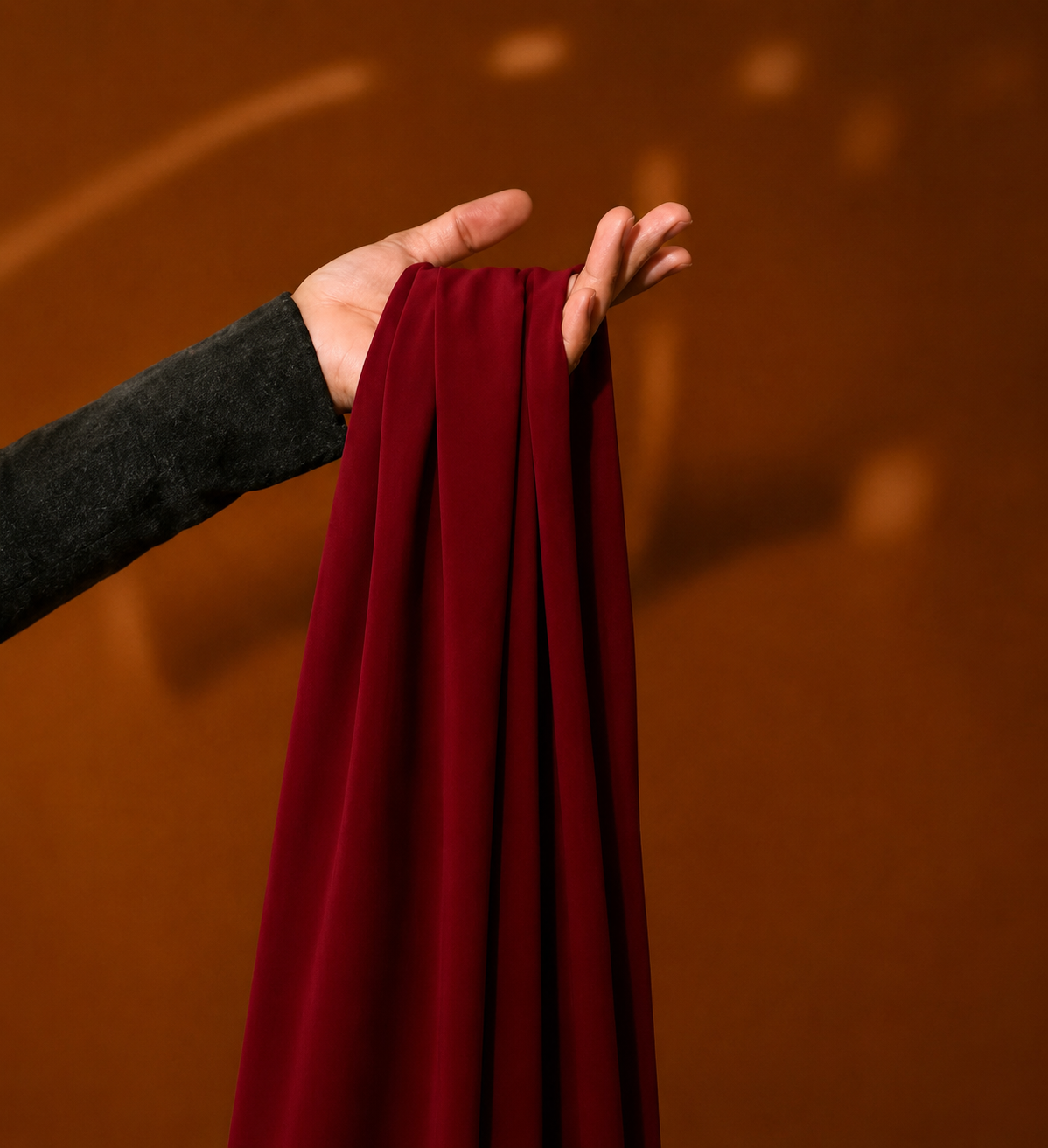Luxe Georgette Hijab – Cherry Red